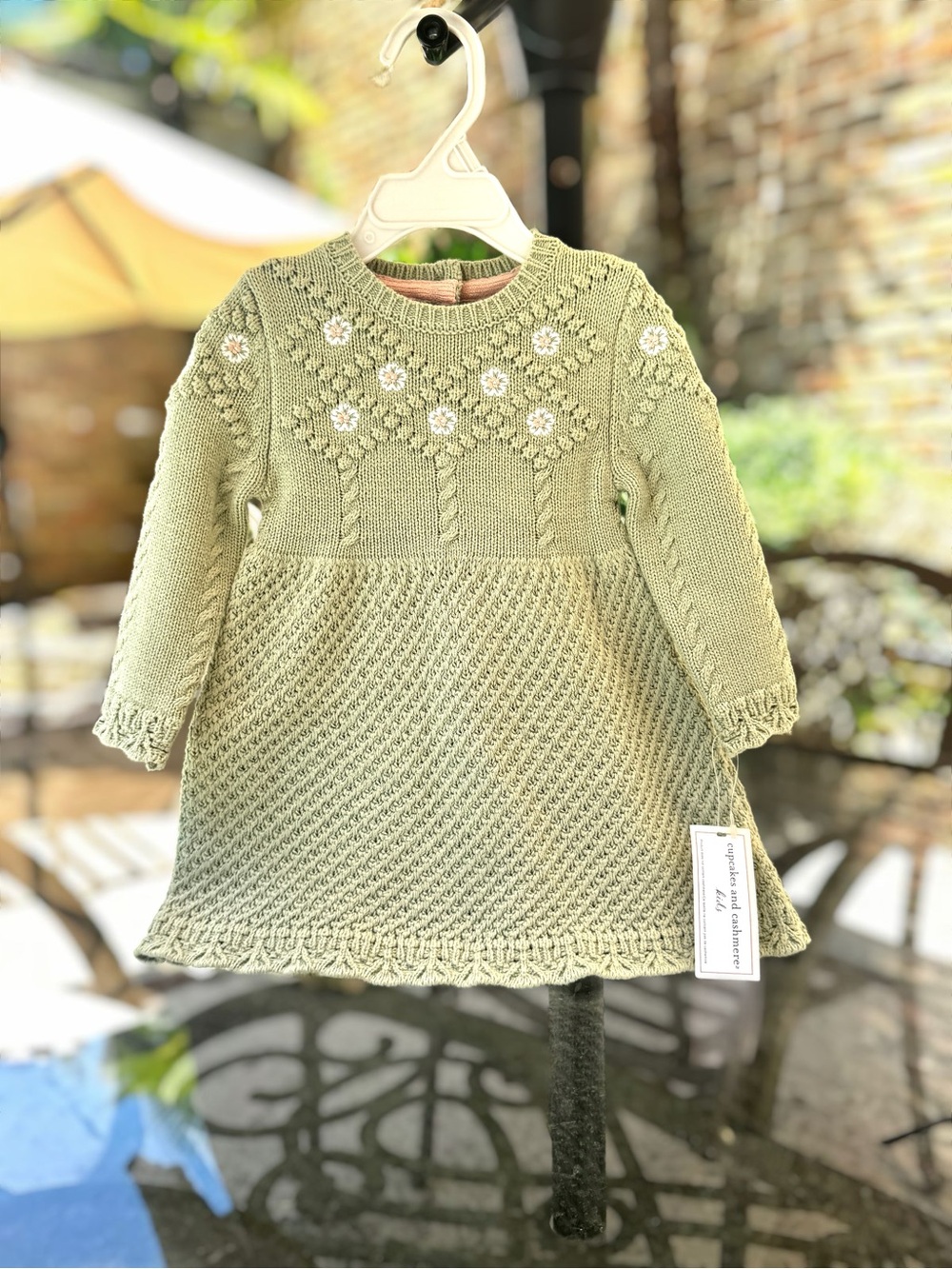Cupcakes and Cashmere Sage Green Sweater Dress,12M